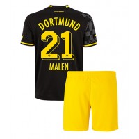 Borussia Dortmund Donyell Malen #21 Udebanesæt Børn 2022-23 Kortærmet (+ Korte bukser)